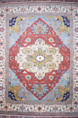 Indian Rug Hand Knotted Oriental Rug Fine Serapi 11'10x14'10