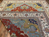 Indian Rug Hand Knotted Oriental Rug Fine Serapi 11'10x14'10
