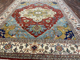 Indian Rug Hand Knotted Oriental Rug Fine Serapi 11'10x14'10