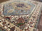 Indian Rug Hand Knotted Oriental Rug Fine Serapi 12'0x8'9