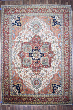 Indian Rug Hand Knotted Oriental Rug Fine Serapi 14'0x10'0