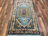 Indian Rug Hand Knotted Oriental Rug Fine Serapi 2'10x5'4