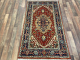 Indian Rug Hand Knotted Oriental Rug Fine Serapi 3'0x5'1