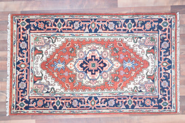 Indian Rug Hand Knotted Oriental Rug Fine Serapi 5'0x3'0