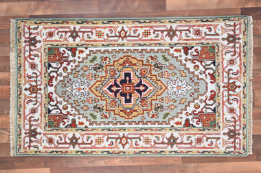 Indian Rug Hand Knotted Oriental Rug Fine Serapi 5'0x3'0