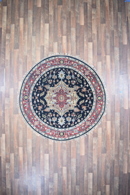 Indian Rug Hand Knotted Oriental Rug Fine Serapi 5'10x5'10