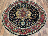 Indian Rug Hand Knotted Oriental Rug Fine Serapi 5'10x5'10