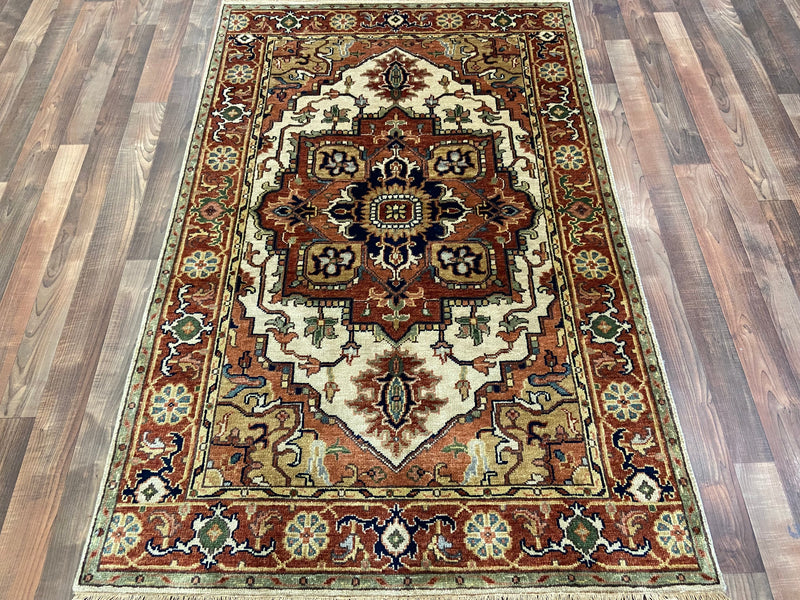 Indian Rug Hand Knotted Oriental Rug Fine Serapi 6'0x4'0
