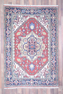 Indian Rug Hand Knotted Oriental Rug Fine Serapi 6'0x4'0