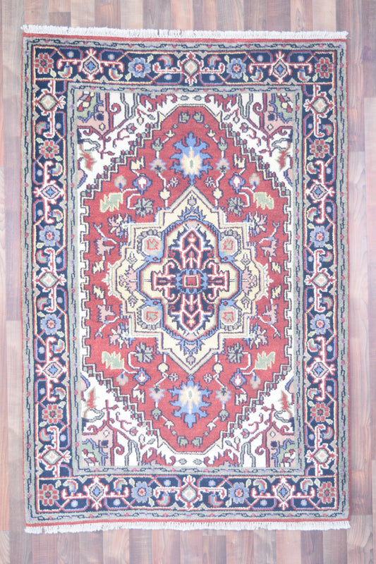 Indian Rug Hand Knotted Oriental Rug Fine Serapi 6'0x4'0