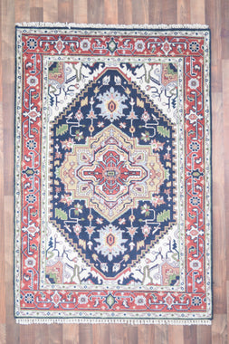 Indian Rug Hand Knotted Oriental Rug Fine Serapi 6'0x4'1