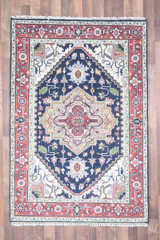 Indian Rug Hand Knotted Oriental Rug Fine Serapi 6'0x4'1