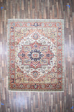 Indian Rug Hand Knotted Oriental Rug Fine Serapi 7'8x9'9