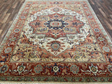 Indian Rug Hand Knotted Oriental Rug Fine Serapi 7'8x9'9