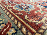 Indian Rug Hand Knotted Oriental Rug Fine Serapi 7'8x9'9