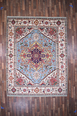 Indian Rug Hand Knotted Oriental Rug Fine Serapi 7'9x10'3