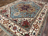 Indian Rug Hand Knotted Oriental Rug Fine Serapi 7'9x10'3