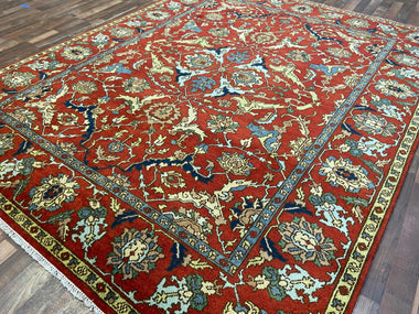 Indian Rug Hand Knotted Oriental Rug Fine Serapi 8'0x10'0