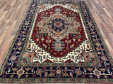 Indian Rug Hand Knotted Oriental Rug Fine Serapi 8'10x6'0