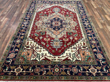 Indian Rug Hand Knotted Oriental Rug Fine Serapi 8'10x6'0