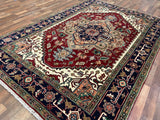 Indian Rug Hand Knotted Oriental Rug Fine Serapi 8'10x6'0