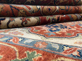 Indian Rug Hand Knotted Oriental Rug Fine Serapi 8'10x6'0