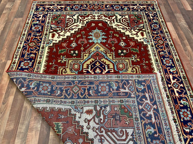 Indian Rug Hand Knotted Oriental Rug Fine Serapi 9'0x5'10