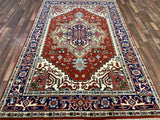 Indian Rug Hand Knotted Oriental Rug Fine Serapi 9'0x5'10