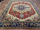 Indian Rug Hand Knotted Oriental Rug Fine Serapi 9'10x12'0