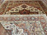 Indian Rug Hand Knotted Oriental Rug Fine Serapi 9'10x13'10