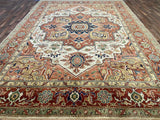 Indian Rug Hand Knotted Oriental Rug Fine Serapi 9'10x13'10