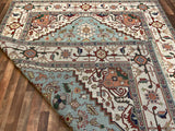 Indian Rug Hand Knotted Oriental Rug Fine Serapi 9'10x8'0