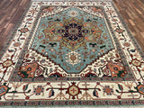 Indian Rug Hand Knotted Oriental Rug Fine Serapi 9'10x8'0