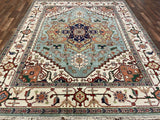Indian Rug Hand Knotted Oriental Rug Fine Serapi 9'10x8'0