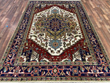 Indian Rug Hand Knotted Oriental Rug Fine Serapi 9'1x6'2