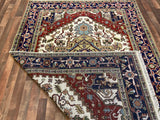 Indian Rug Hand Knotted Oriental Rug Fine Serapi 9'1x6'2