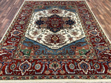 Indian Rug Hand Knotted Oriental Rug Fine Serapi 9'4x7'9