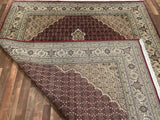 Indian Rug Hand Knotted Oriental Rug Fine Silk Touch Tabriz 10'0x5'0
