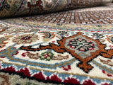 Indian Rug Hand Knotted Oriental Rug Fine Silk Touch Tabriz 6'6x6'6