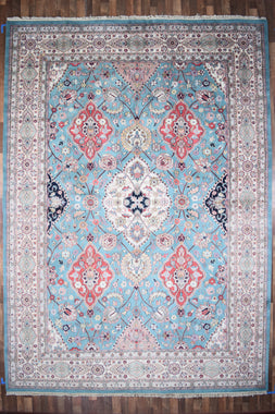 Indian Rug Hand Knotted Oriental Rug Fine Tabriz 10'0x14'0