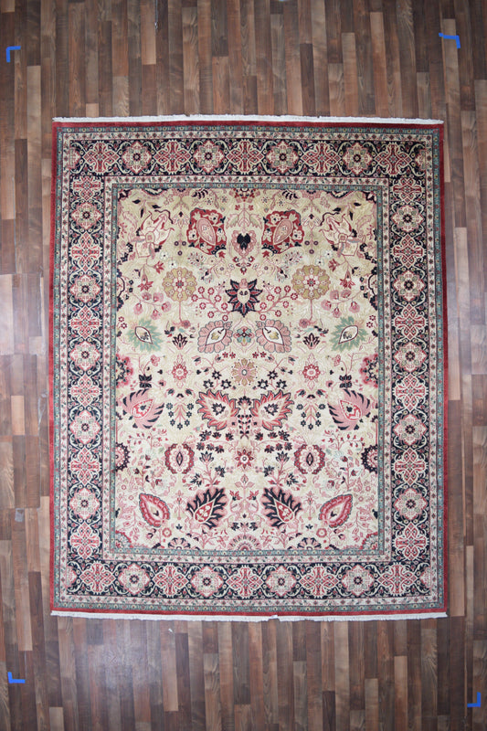 Indian Rug Hand Knotted Oriental Rug Fine Tabriz 10'2x8'2