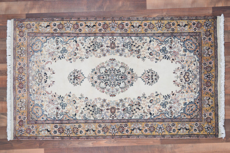 Indian Rug Hand Knotted Oriental Rug Fine Tabriz 5'0x3'0