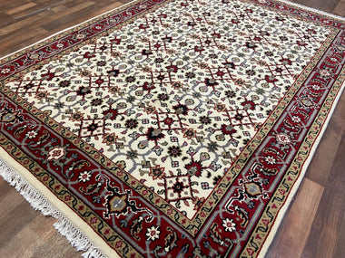 Indian Rug Hand Knotted Oriental Rug Fine Tabriz 8'0x5'9