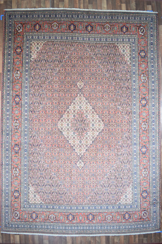 Indian Rug Hand Knotted Oriental Rug Fine Tabriz 9'10x14'1