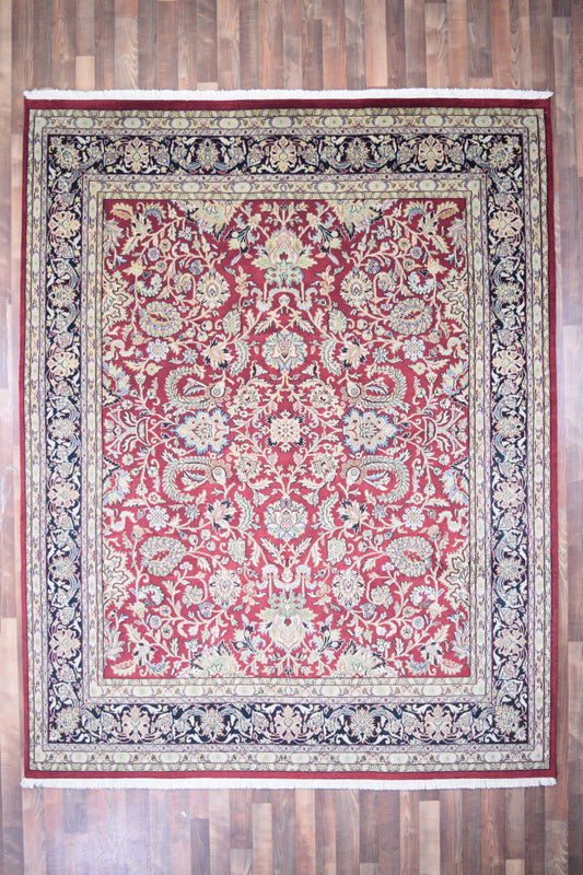 Indian Rug Hand Knotted Oriental Rug Fine Tabriz 9'9x7'8