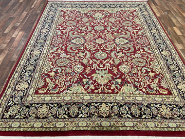 Indian Rug Hand Knotted Oriental Rug Fine Tabriz 9'9x7'8