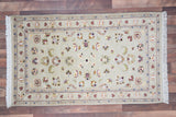 Indian Rug Hand Knotted Oriental Rug Fine Tabriz Silk Flowers 4'10x2'10