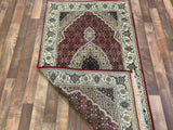 Indian Rug Hand Knotted Oriental Rug Fine Tabriz Silk Touch 5'5x3'1