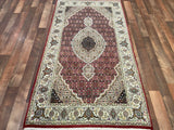 Indian Rug Hand Knotted Oriental Rug Fine Tabriz Silk Touch 5'5x3'1