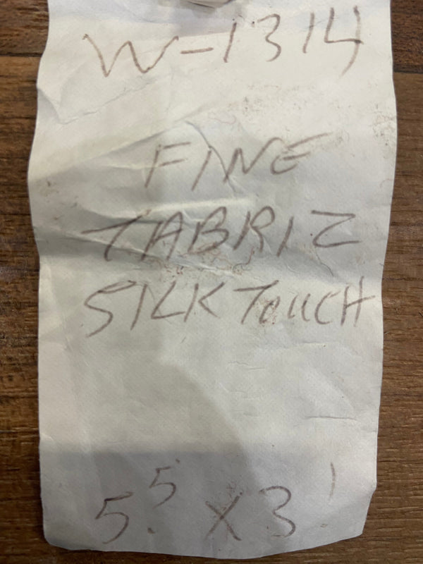 Indian Rug Hand Knotted Oriental Rug Fine Tabriz Silk Touch 5'5x3'1